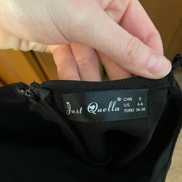 Black Spaghetti Strap Asymmetrical Dress Small - Picture 5 of 5